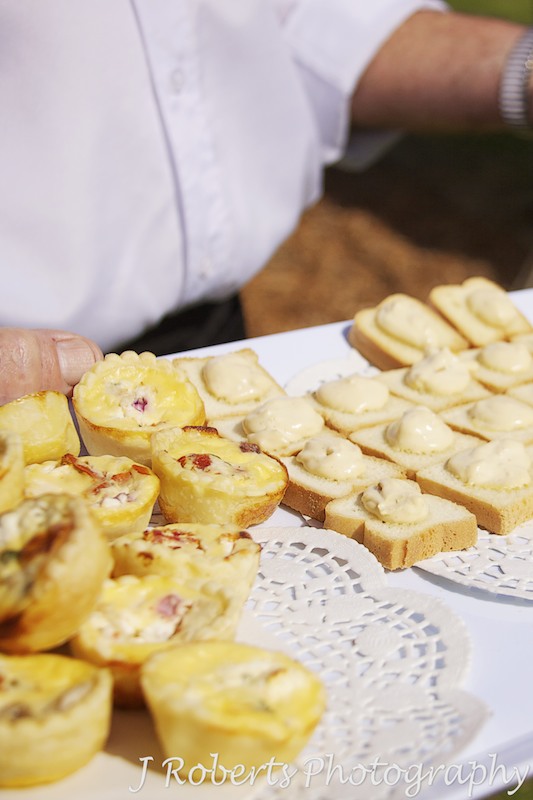 canapes at garden party wedding - wedding photography sydney